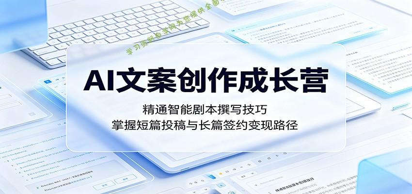 AI文案创作成长营：精通智能剧本撰写技巧，掌握短篇投稿与长篇签约变现路径 - - 