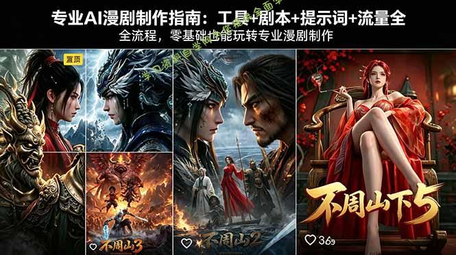 专业AI漫剧制作指南：工具+剧本+提示词+流量全流程，零基础也能玩转专业漫剧制作-免费学习资料下载_自媒体课程资源