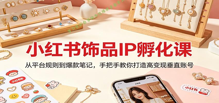 小红书饰品IP孵化课：从平台规则到爆款笔记，手把手教你打造高变现垂直账号 --免费学习资料下载_自媒体课程资源