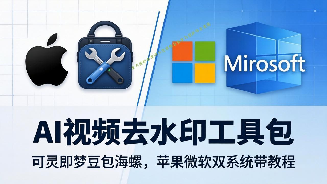 AI视频去水印工具包：可灵即梦豆包海螺，苹果微软双系统带教程 - - 