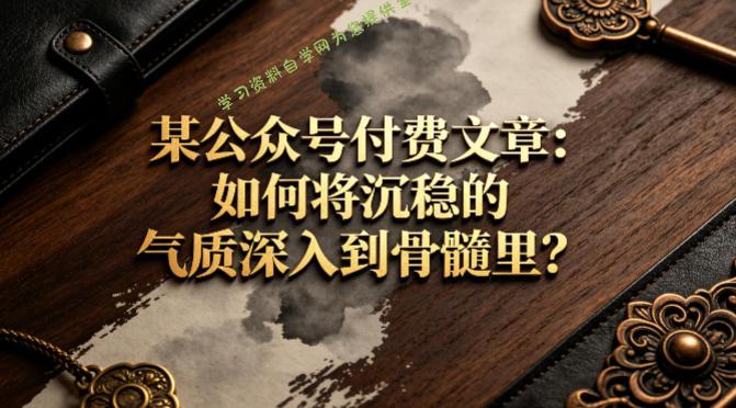 某公众号付费文章:如何将沉稳的气质深入到骨髓里?