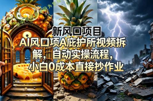 新风口项目AI庇护所视频拆解，自动实操流程，小白0成本直接抄作业 --免费学习资料下载_自媒体课程资源