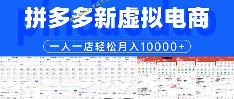 拼多多虚拟电商一人一店轻松月入10000+ - - 