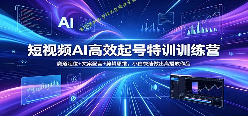 短视频AI高效起号特训训练营：赛道定位+文案配音+剪辑思维，小白快速做出高播放作品 - - 