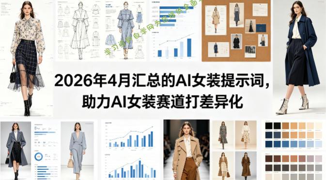 2026年4月汇总的AI女装提示词，助力AI女装赛道打差异化-免费学习资料下载_自媒体课程资源