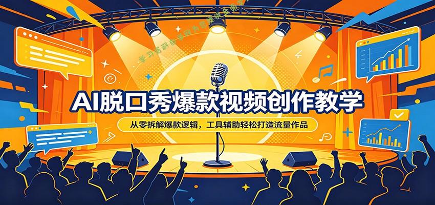 AI脱口秀爆款视频创作教学：从零拆解爆款逻辑，工具辅助轻松打造流量作品 - - 