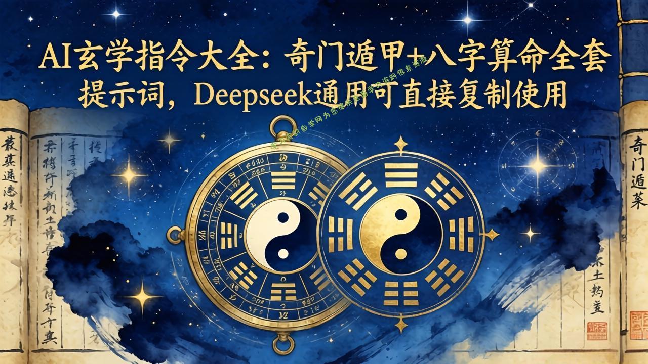 AI玄学指令大全：奇门遁甲+八字算命全套提示词，Deepseek通用可直接复制使用-免费学习资料下载_自媒体课程资源