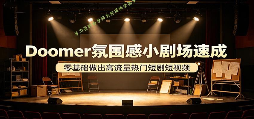 Doomer氛围感小剧场速成，零基础做出高流量热门短剧短视频 - - 