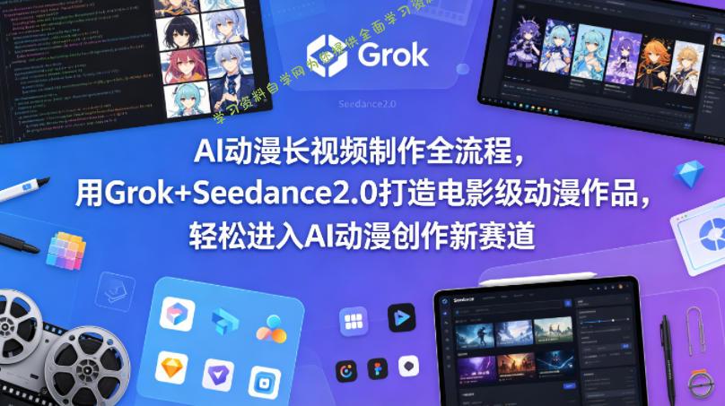AI动漫长视频制作全流程，用Grok+Seedance2.0打造电影级动漫作品，轻松进入AI动漫创作新赛道 - - 