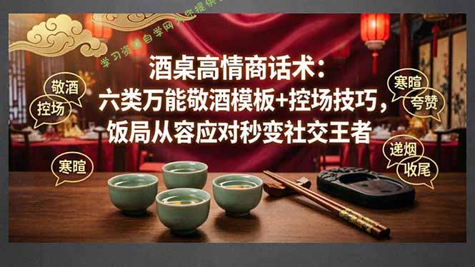 付费文章：酒桌高情商话术：六类万能敬酒模板+控场技巧，饭局从容应对秒变社交王者 - - 