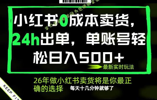 小红书0成本AI卖货，24小时出单，全流程托管，保底日入500+，每天十几分钟就够了【揭秘】 - 