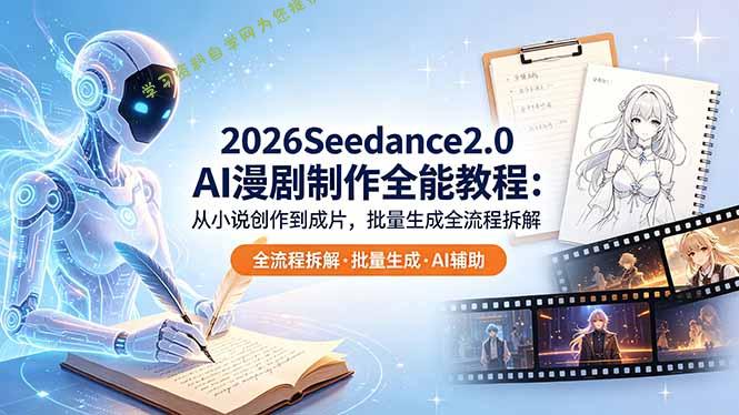 2026Seedance2.0 AI制作全能教程：从小说创作到成片，批量生成全流程拆解 - 