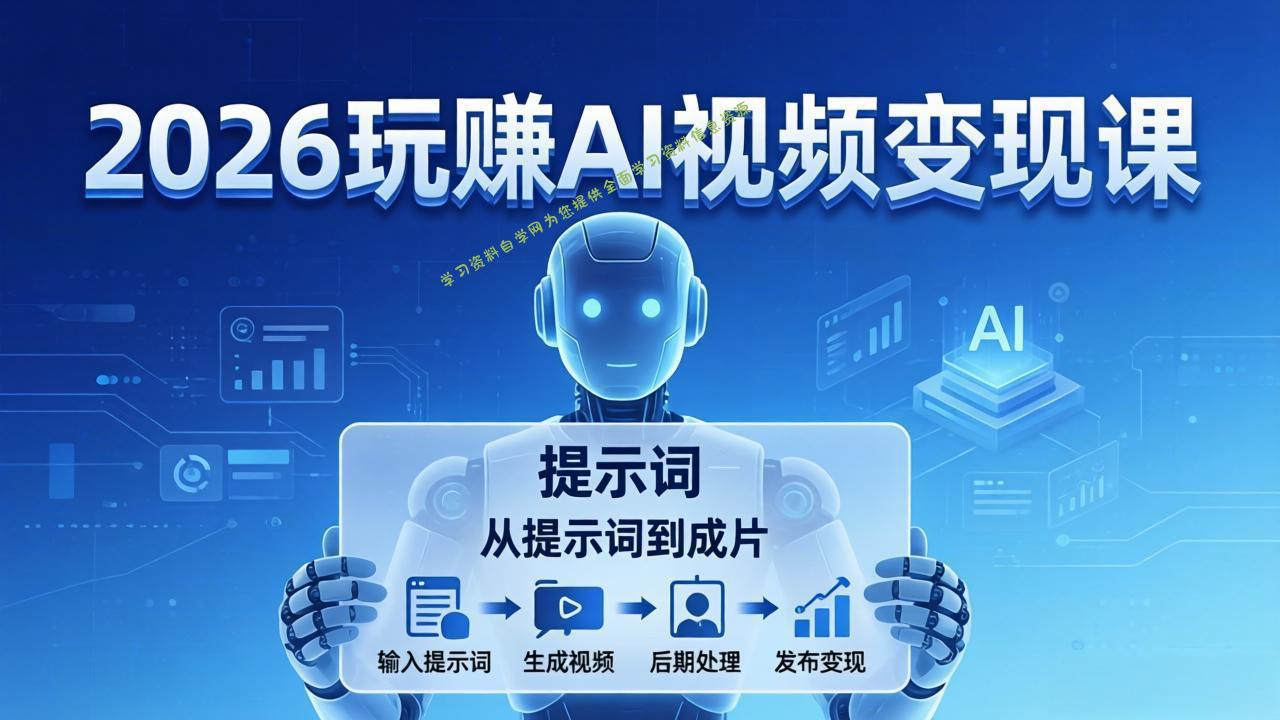 2026玩赚AI视频变现课：掌握 AI 视频全流程技能，从提示词到成片高效产出 - 