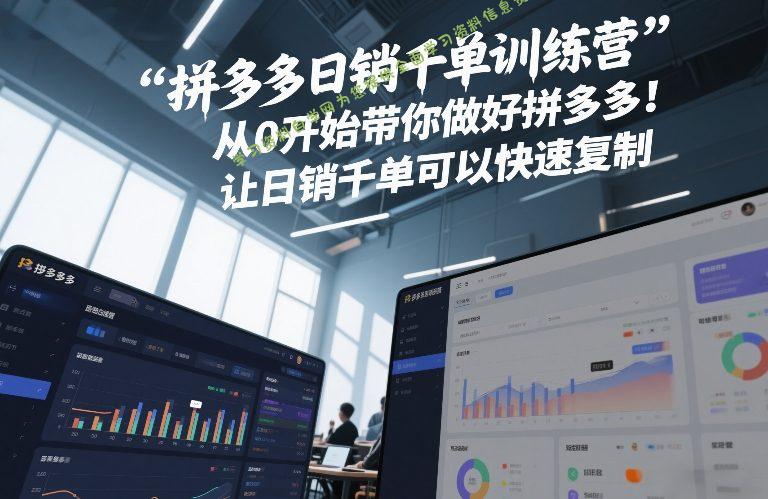拼多多日销千单训练营,从0开始带你做好拼多多,让日销千单可以快速复制(更新26年3月)