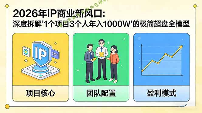 2026年IP商业新风口：深度拆解“1个项目3个人年入1000W”的极简超盘全模型 - 