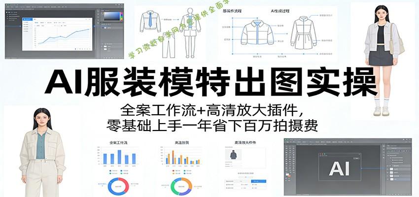 AI服装模特出图实操：全案工作流+ 高清放大插件，零基础上手一年省下百万拍摄费 - - 