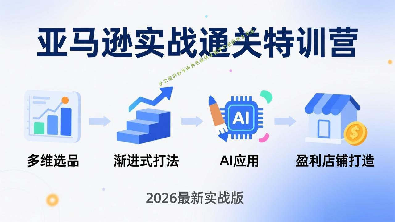亚马逊实战通关特训营：2026年3月更新，多维选品+渐进式打法+AI应用，从0到1打造盈利店铺 - 
