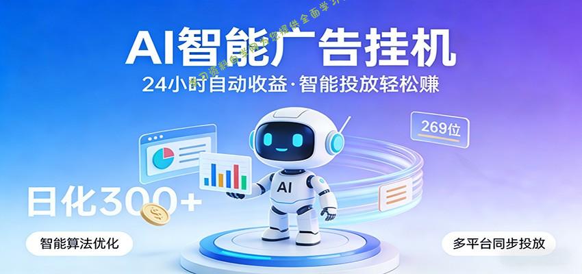 AI智能广告挂机，24小时自动赚收益，正规广告联盟渠道，实现稳定曝光与收益结算 - - 