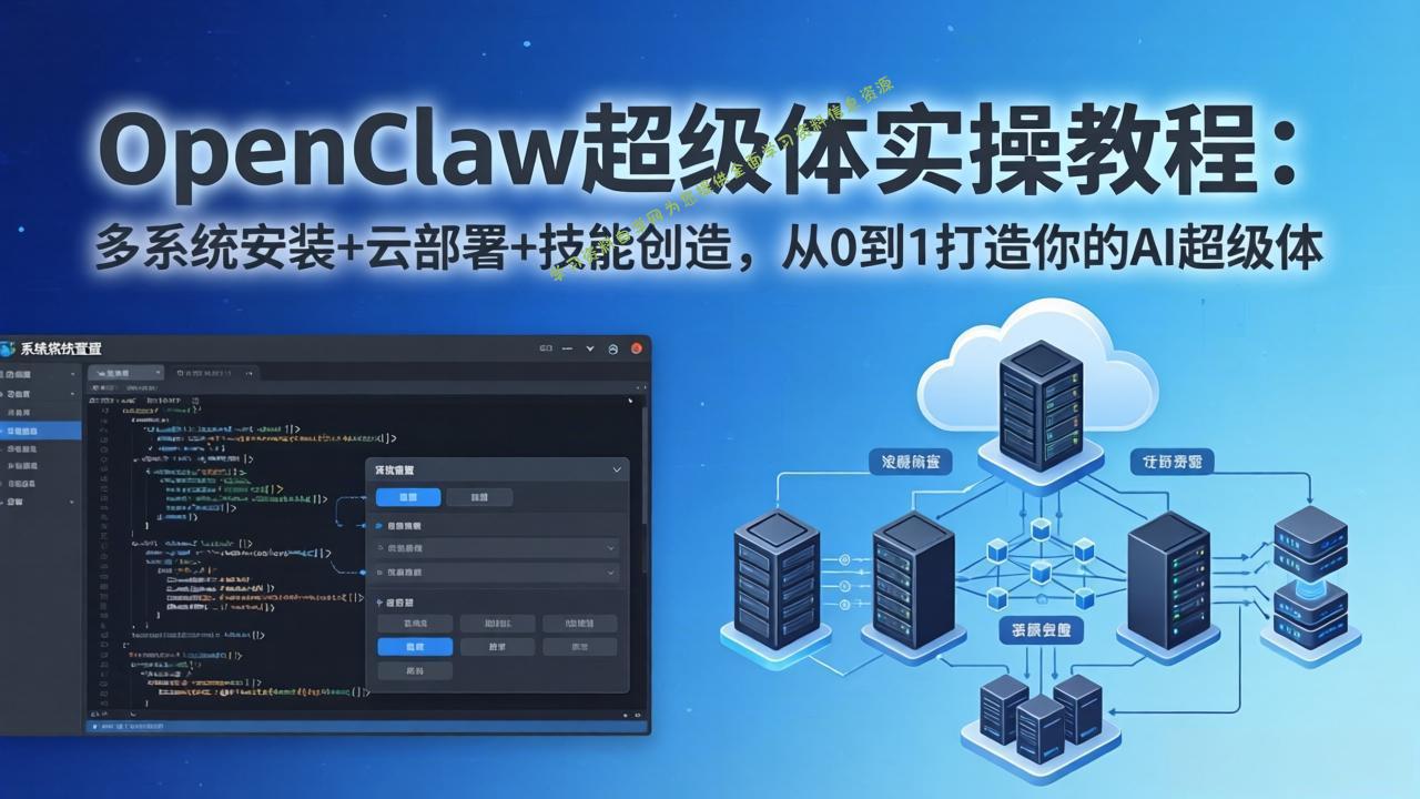 OpenClaw-小龙虾 超级体实操教程：多系统安装+云部署+技能创造，从0到1打造你的AI超级体 - - 