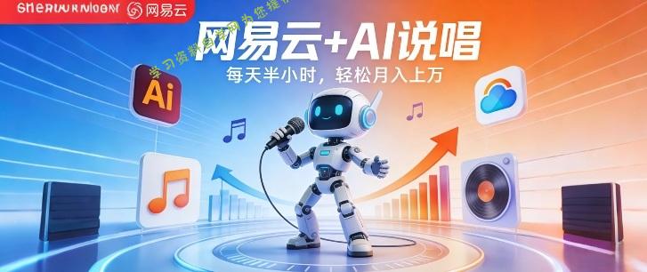 网易云+AI说唱，每天半小时，AI内容创作+流量变现，轻松月入1W - 