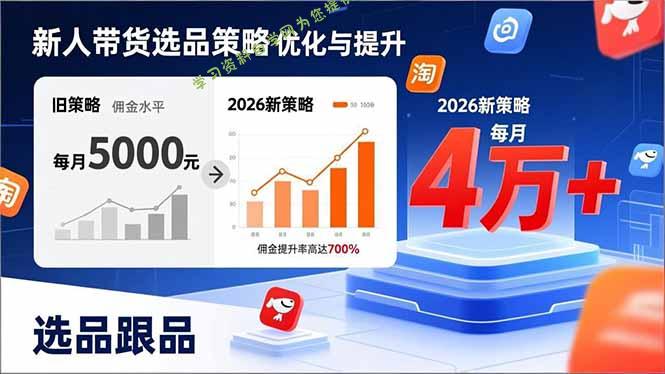 新人带货别瞎选品！这套2026全新选品跟品策略，让我的佣金从0做到每月4万+ - - 