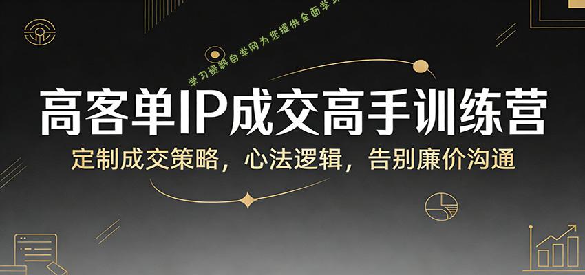 高客单IP成交高手训练营：定制成交策略，心法逻辑，告别廉价沟通 - - 