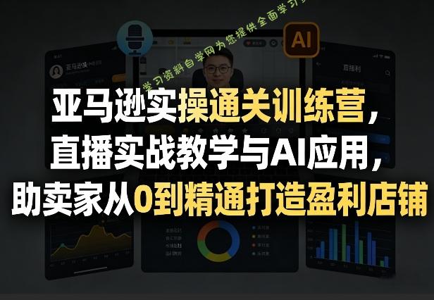 亚马逊实操通关训练营,直播实战教学与AI应用,助卖家从0到精通打造盈利店铺(更新3月)
