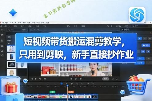 短视频带货搬运混剪教学，只用到剪映，新手直接抄作业 - - 