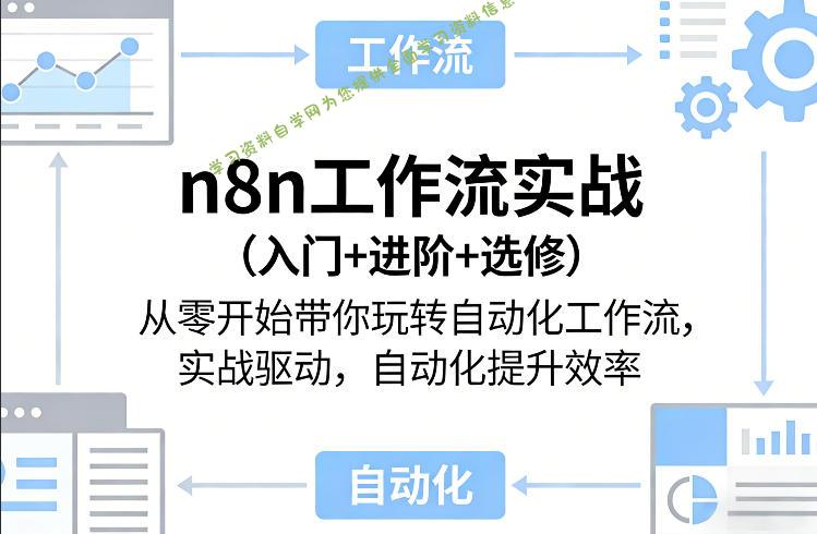 n8n工作流实战(入门+进阶+选修)从零开始带你玩转自动化工作流,实战驱动,自动化提升效率