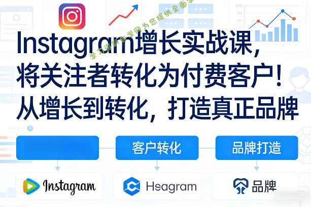 Instagram增长实战课,将关注者转化为付费客户!从增长到转化,打造真正品牌(双语字幕)