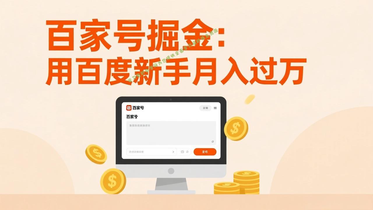 百家号掘金：用百度新手月入过万，日入300，无需引流，全新手机搬砖项目 - - 