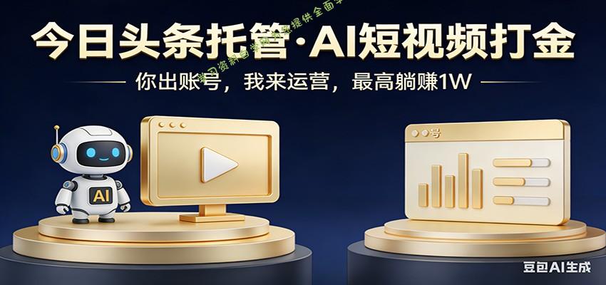 头条号AI托管，我提供作品，你提供账号，每天5分钟发布，小白躺赚3000+ - - 