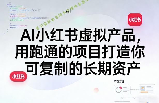 AI小红书虚拟产品，用跑通的项目打造你可复制的长期资产 - - 