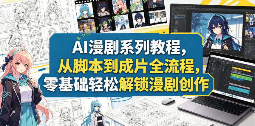 AI漫剧系列教程，从脚本到成片全流程，零基础轻松解锁漫剧创作 - - 