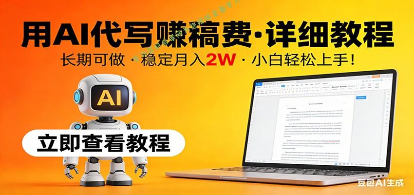 用AI代写赚稿费，详细教程，长期可做，稳定月入2W，小白轻松上手！ - - 