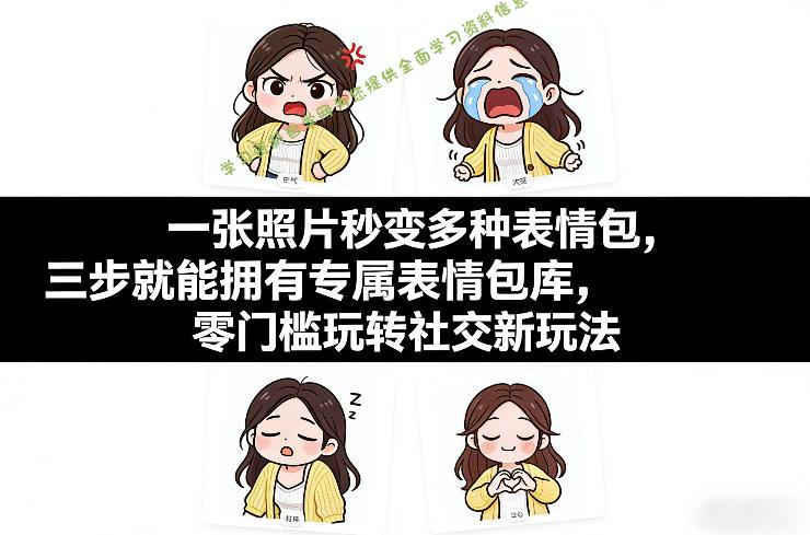 一张照片秒变多种表情包，三步就能拥有专属表情包库，零门槛玩转社交新玩法【文档】 - - 