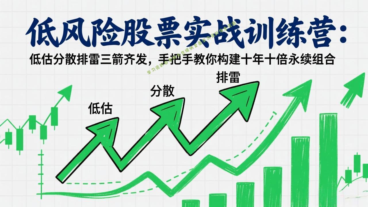 低风险股票实战训练营：低估分散排雷三箭齐发，手把手教你构建十年十倍永续组合 - - 