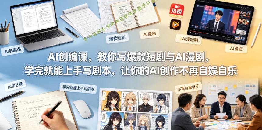 AI创编课,教你写爆款短剧与AI漫剧,学完就能上手写剧本,让你的AI创作不再自娱自乐(更新0521)