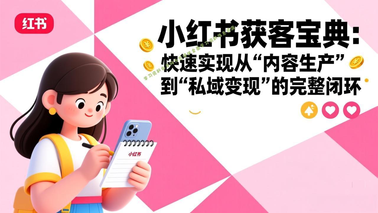 小红书获客宝典：快速实现从“内容生产”到“私域变现”的完整闭环 - - 