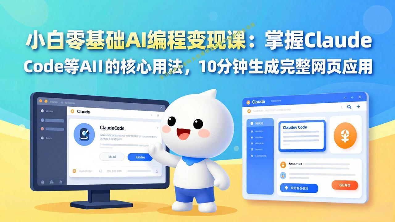 小白零基础AI编程变现课：掌握Claude Code等AI工具的核心用法，10分钟生成完整网页应用 - - 