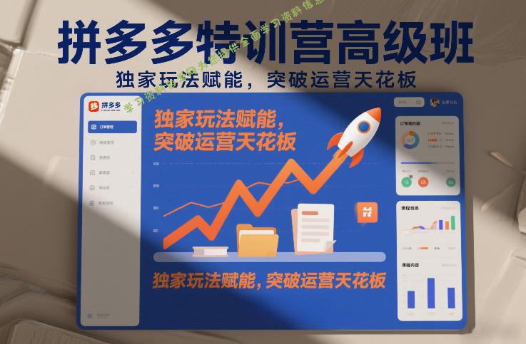拼多多特训营高阶班,独家玩法赋能,突破运营天花板(更新26年3月13日)