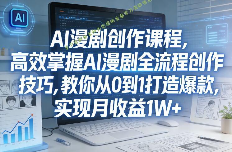 某社群AI漫剧创作课程，高效掌握AI漫剧全流程创作技巧，教你从0到1打造爆款，实现月收益1W+ - - 