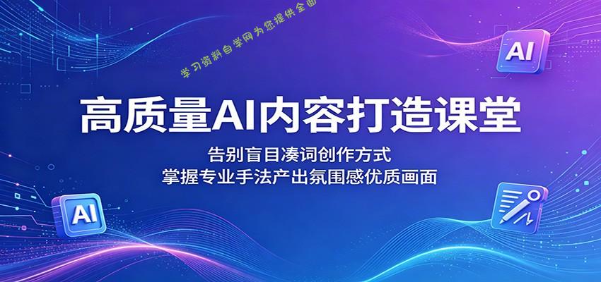 高质量AI内容打造课堂：告别盲目凑词创作方式，掌握专业手法产出氛围感优质画面 - - 