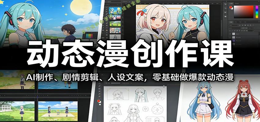 动态漫创作课：AI制作、剧情剪辑、人设文案，零基础做爆款动态漫 - - 