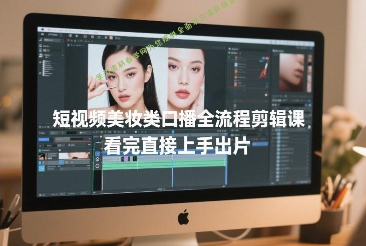 短视频美妆类口播全流程剪辑课,看完直接上手出片