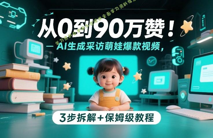 从0到90万赞：AI生成采访萌娃爆款视频，3步拆解+保姆级教程 - - 