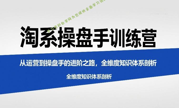 淘系操盘手训练营，​从运营到操盘手的进阶之路，全维度知识体系剖析(更新) - - 