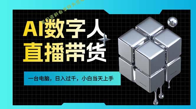 AI数字人直播带货风口已来，一台电脑在家日入过千，小白当天上手的赚钱技能 - - 