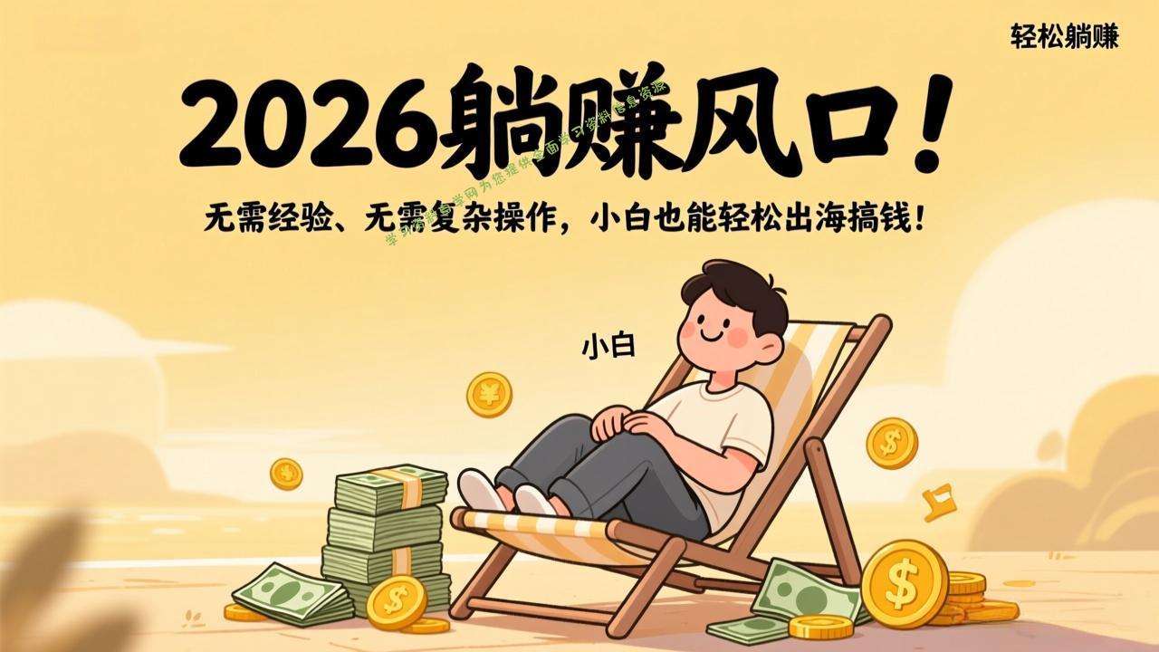 2026躺赚风口！无需经验、无需复杂操作，小白也能轻松出海搞钱！ - - 