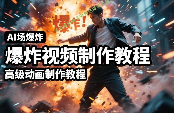 AI场景爆炸视频制作教程，利用人物实拍视频制作出高级的动画特效 - - 